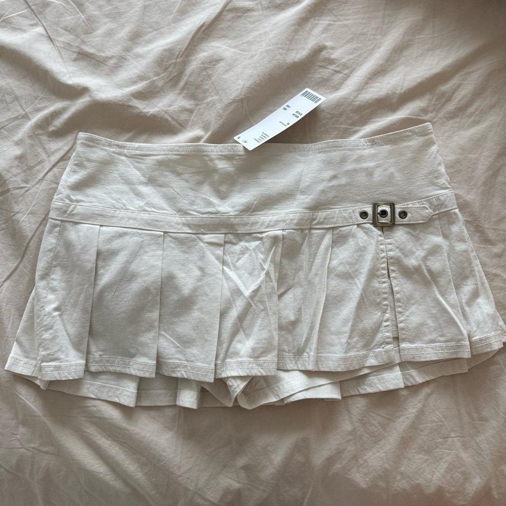 BDG Shaina Belted Linen Micro Mini Skort